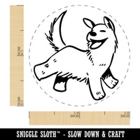 Happy Shaggy Dog Running Smile Self-Inking Rubber Stamp for Stamping Crafting Planners