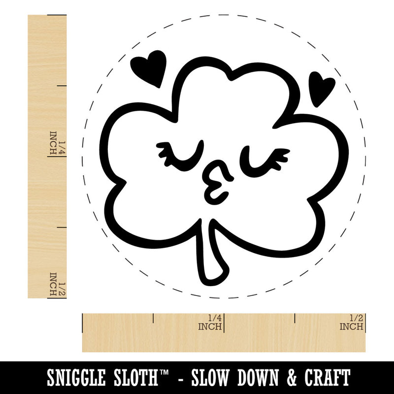 Kissy Face Irish Shamrock Clover Saint Patricks Day Self-Inking Rubber Stamp for Stamping Crafting Planners