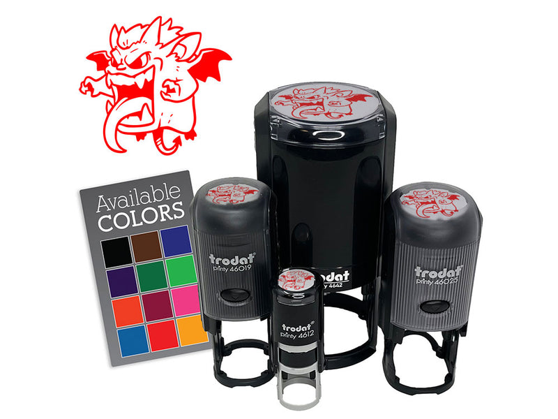 Little Big Mouth Monster Devil Demon Self-Inking Rubber Stamp for Stamping Crafting Planners
