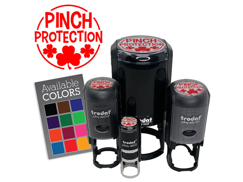 Pinch Protection Shamrock Clover Saint Patricks Day Self-Inking Rubber Stamp for Stamping Crafting Planners