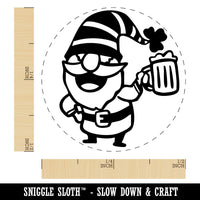 Saint Patricks Day Gnome with Clover Hat and Beer Mug Self-Inking Rubber Stamp for Stamping Crafting Planners