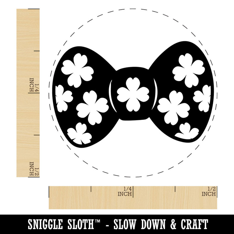 Shamrock Clover Bow Tie Saint Patricks Day Self-Inking Rubber Stamp for Stamping Crafting Planners