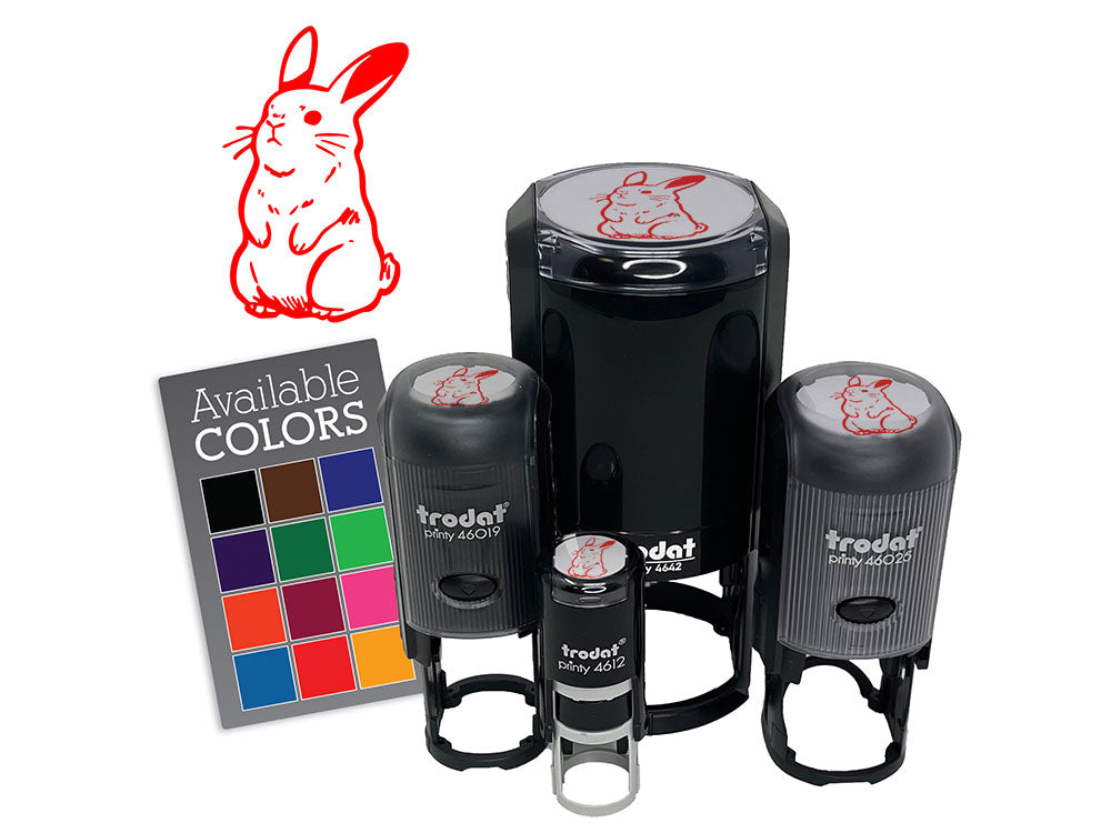 Standing Easter Bunny Rabbit Self-Inking Rubber Stamp for Stamping Crafting Planners
