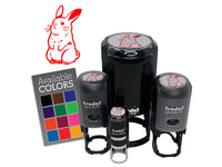 Standing Easter Bunny Rabbit Self-Inking Rubber Stamp for Stamping Crafting Planners