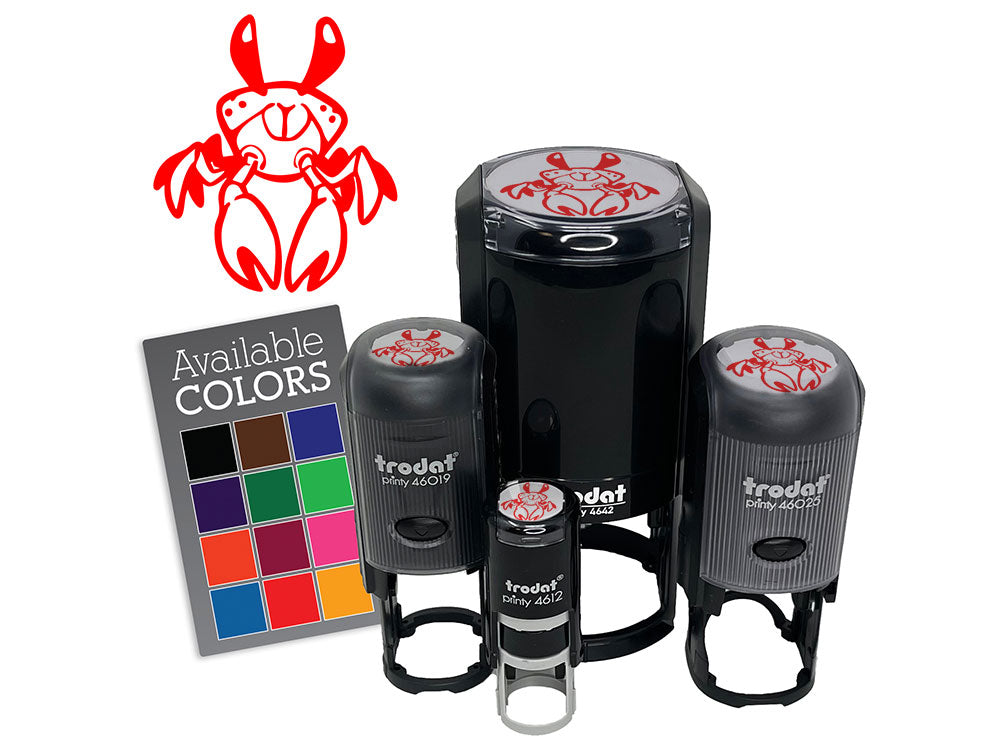 Adorable Baby Ghost Crab Crustacean Self-Inking Rubber Stamp Crafting Planners