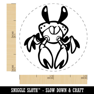 Adorable Baby Ghost Crab Crustacean Self-Inking Rubber Stamp Crafting Planners