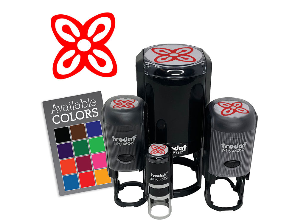 Bese Saka Adinkra African Flower Unity Abundance Self-Inking Rubber Stamp