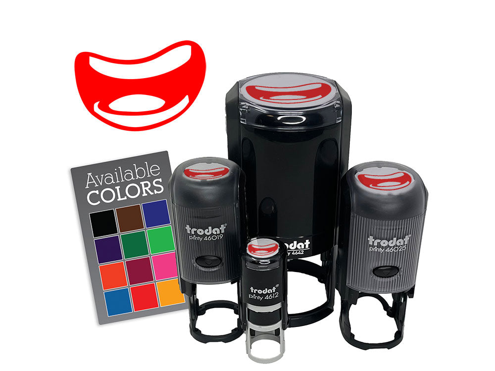 Cartoon Smile Mouth Wide Open Teeth Self-Inking Rubber Stamp Crafting Planners