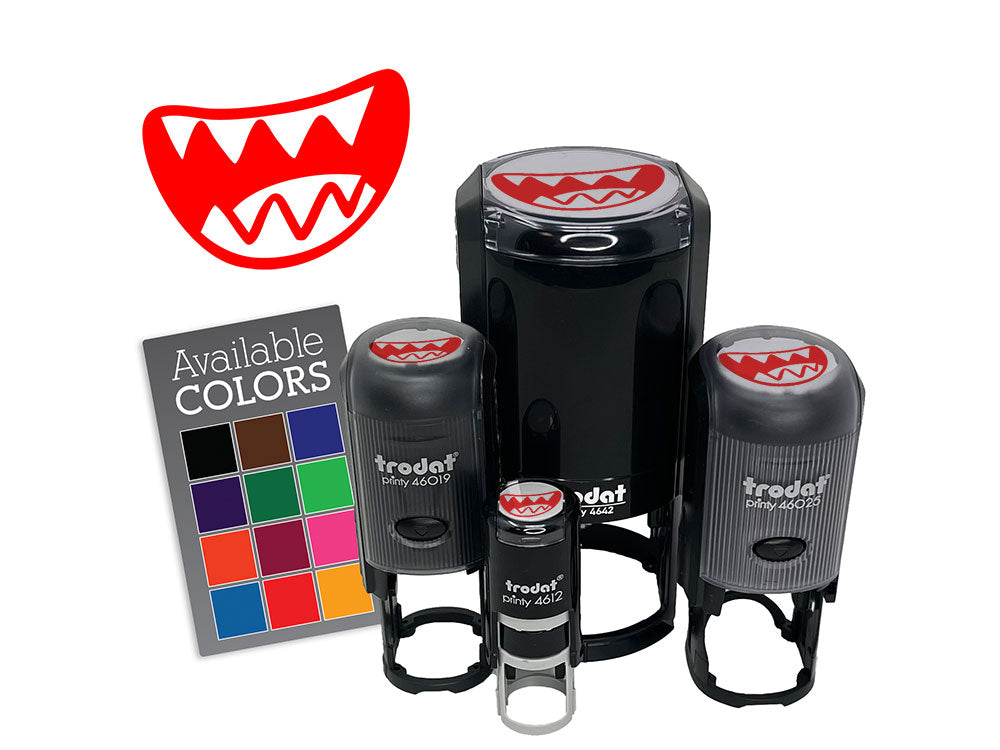 Big Cartoon Smile Sharp Shark Teeth Self-Inking Rubber Stamp Crafting Planners