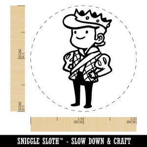 Cartoon Medieval Prince Royalty Crown Self-Inking Rubber Stamp Crafting Planner