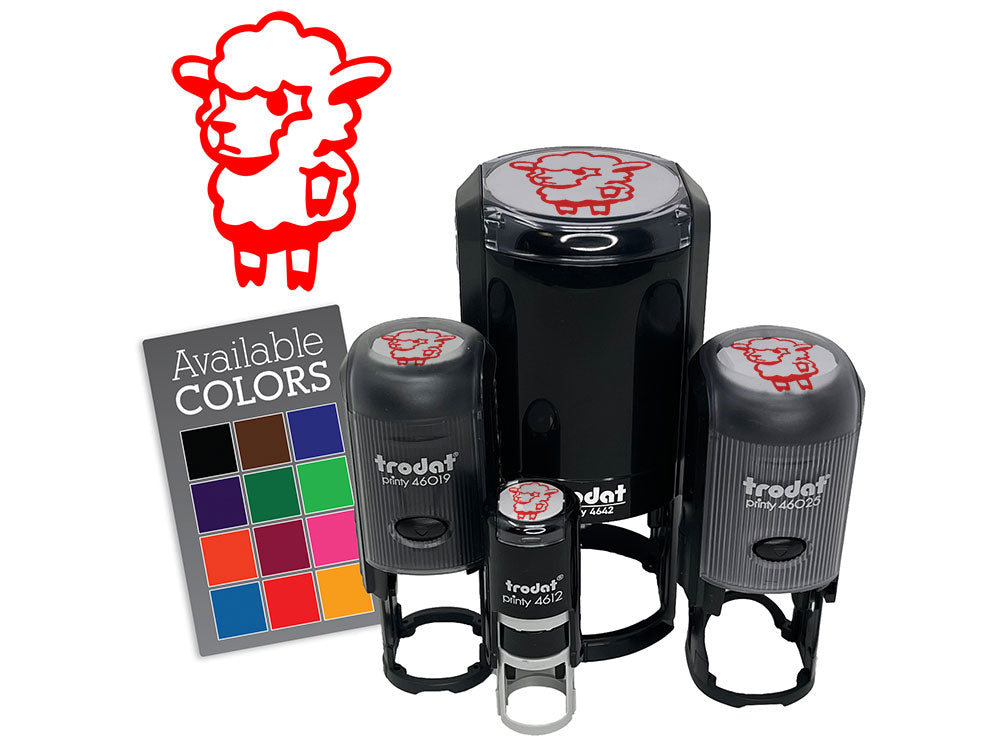 Cartoon Standing Lamb Sheep Wool Self-Inking Rubber Stamp Crafting Planners