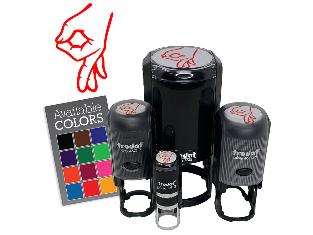 Circle Game Hand Sign Funny Self-Inking Rubber Stamp Crafting Planners
