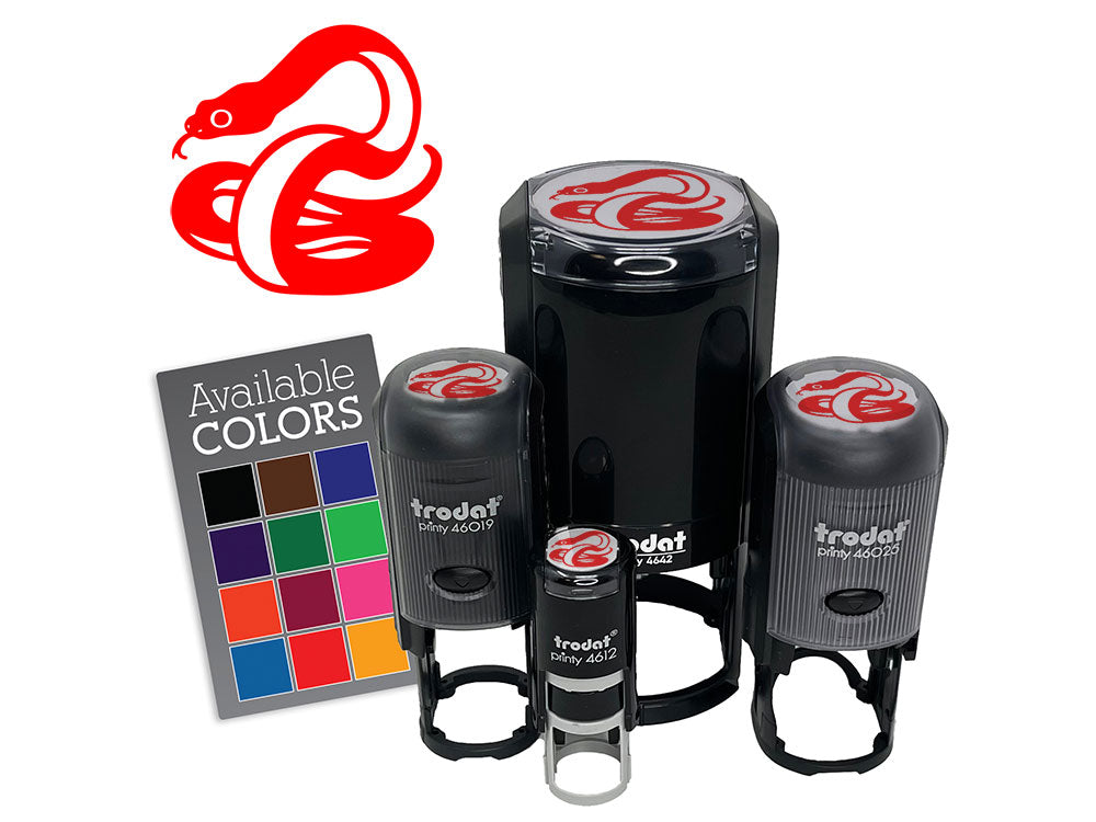 Coiled Cautious Snake Serpent Self-Inking Rubber Stamp Crafting Planners