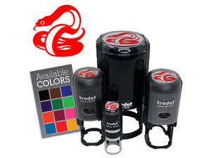 Coiled Cautious Snake Serpent Self-Inking Rubber Stamp Crafting Planners