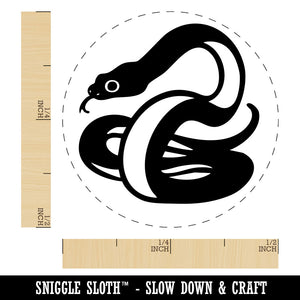 Coiled Cautious Snake Serpent Self-Inking Rubber Stamp Crafting Planners