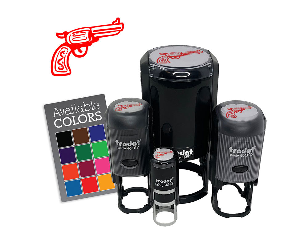 Cowboy Western Gun Revolver Handgun Self-Inking Rubber Stamp Crafting Planners