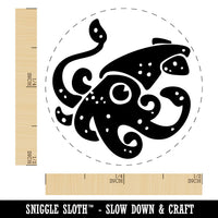 Curious Spotted Squid Tentacles Arms Self-Inking Rubber Stamp Crafting Planners