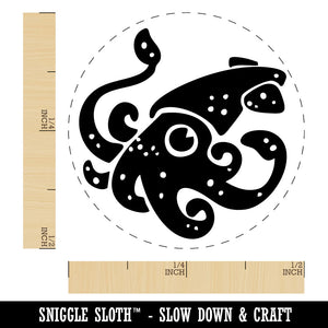 Curious Spotted Squid Tentacles Arms Self-Inking Rubber Stamp Crafting Planners