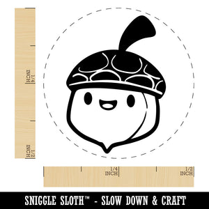 Cute Chibi Acorn Cartoon Happy Face Self-Inking Rubber Stamp Crafting Planners