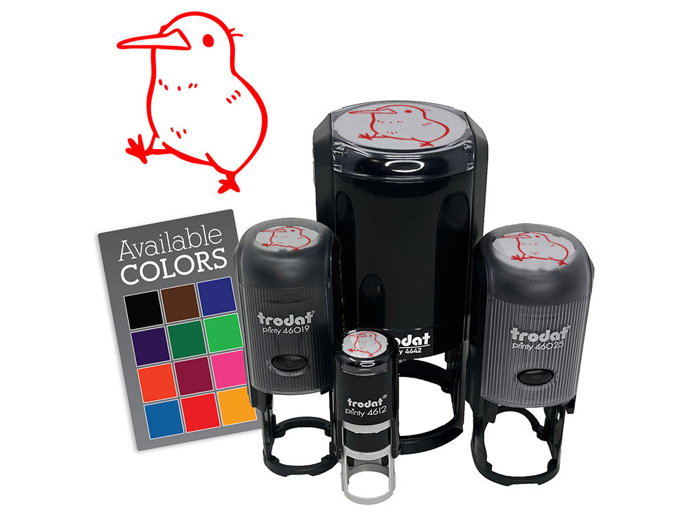 Cute Chubby Kiwi Bird Walking New Zealand Self-Inking Rubber Stamp Crafting