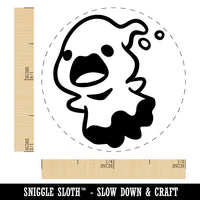 Cute Sheet Ghost Spirit Apparition Spooky Haunted Self-Inking Rubber Stamp