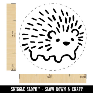 Cute Simple Hedgehog Line Drawing Self-Inking Rubber Stamp Crafting Planners