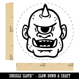Cyclops Monster Head Fantasy Creature Self-Inking Rubber Stamp Crafting Planner