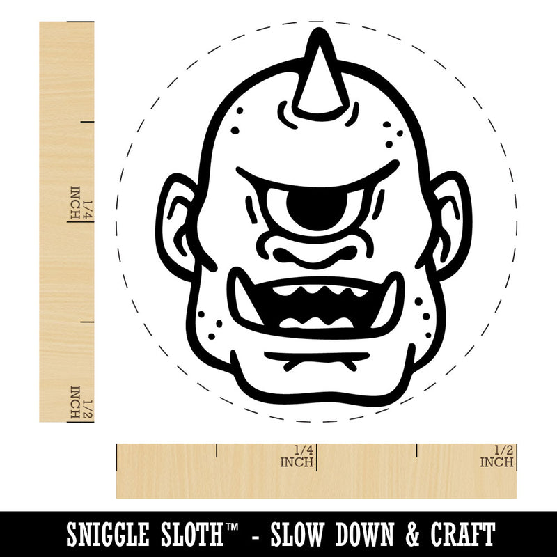 Cyclops Monster Head Fantasy Creature Self-Inking Rubber Stamp Crafting Planner