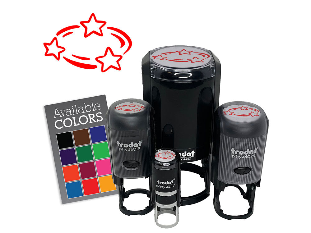Dizzy Confused Circling Stars Cartoon Self-Inking Rubber Stamp Crafting Planner