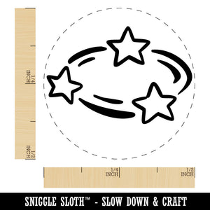Dizzy Confused Circling Stars Cartoon Self-Inking Rubber Stamp Crafting Planner