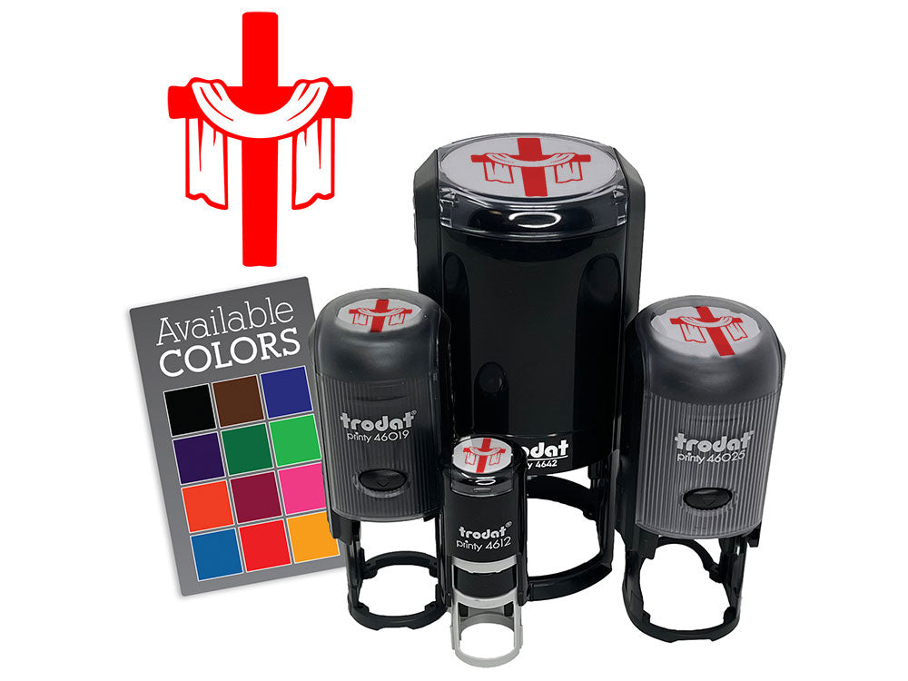 Draped Cross Easter Christianity Jesus Christ Self-Inking Rubber Stamp Crafting