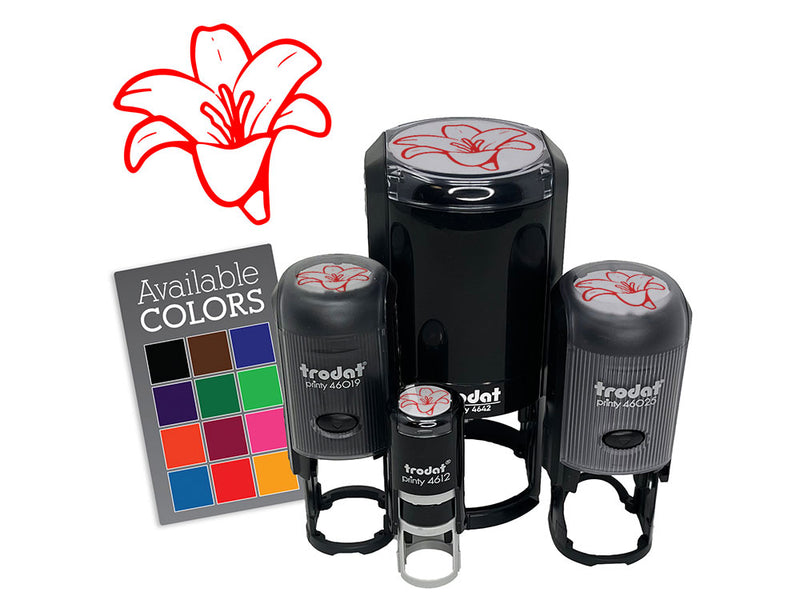 Easter Lily Beautiful Flower Self-Inking Rubber Stamp Crafting Planners