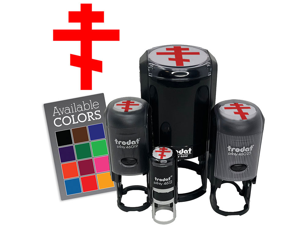 Eastern Russian Orthodox Cross Christian Religious Symbol Faith Self-Inking Rubber Stamp