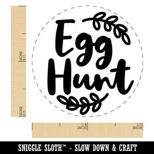 Egg Hunt Easter Sunday Cursive Text with Wreath Self-Inking Rubber Stamp for Crafting