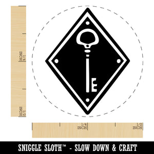 Elegant Antique Vintage Key In Diamond Self-Inking Rubber Stamp Crafting