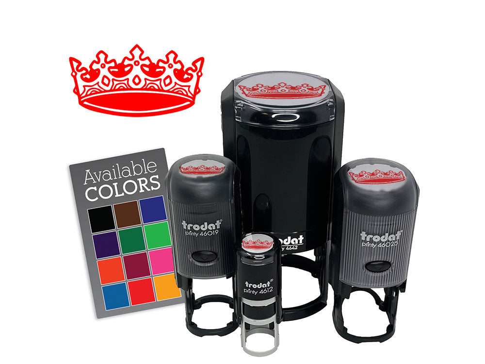 Elegant Crown Royalty King Queen Self-Inking Rubber Stamp Crafting Planners