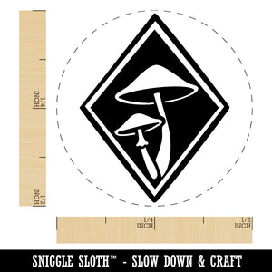 Elegant Mushrooms Fungus In Diamond Self-Inking Rubber Stamp Crafting Planners