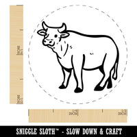 Friendly Cow Ox Cattle Farm Animal Self-Inking Rubber Stamp Crafting Planners