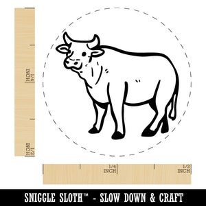 Friendly Cow Ox Cattle Farm Animal Self-Inking Rubber Stamp Crafting Planners