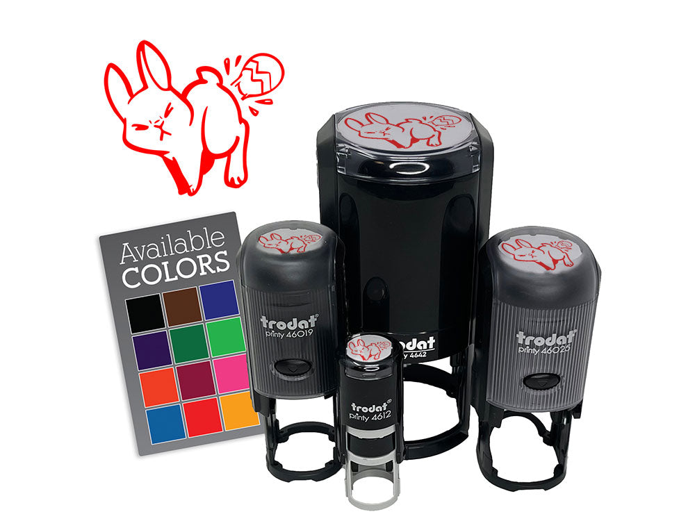 Funny Easter Bunny Laying Egg Self-Inking Rubber Stamp Crafting Planners