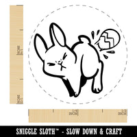 Funny Easter Bunny Laying Egg Self-Inking Rubber Stamp Crafting Planners