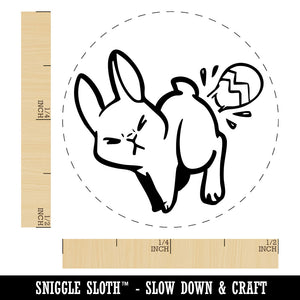 Funny Easter Bunny Laying Egg Self-Inking Rubber Stamp Crafting Planners