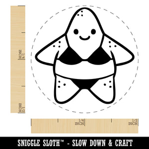 Funny Silly Starfish in Bikini Swimwear Sea Star Self-Inking Rubber Stamp