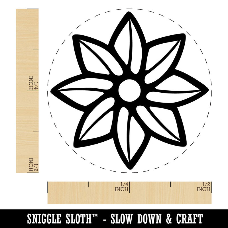 Geometric Spiral Flower Plant Self-Inking Rubber Stamp Crafting Planners