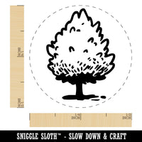 Hand Drawn Pine Bushy Tree Plant Self-Inking Rubber Stamp Crafting Planners