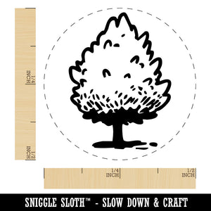 Hand Drawn Pine Bushy Tree Plant Self-Inking Rubber Stamp Crafting Planners