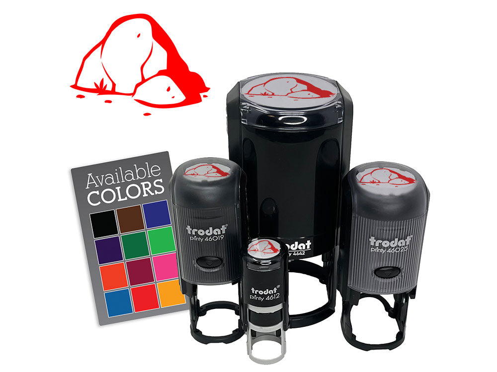 Hand Drawn Rock Stone Boulder Self-Inking Rubber Stamp Crafting Planners