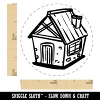 Hand Drawn Small House Cottage Cabin Home Self-Inking Rubber Stamp Crafting