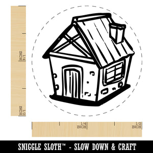 Hand Drawn Small House Cottage Cabin Home Self-Inking Rubber Stamp Crafting