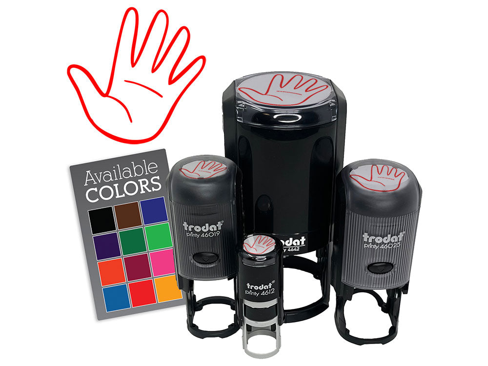 Hand Holding Up Five Fingers Open Palm Self-Inking Rubber Stamp Crafting Planner
